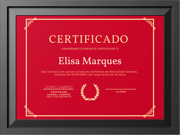 Certificado de Conclusão - Bolos Gelados Lucrativos